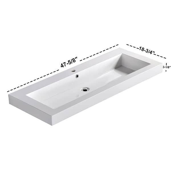 dimension image slide 7 of 15, Dowell 18" FTB Resin Bathroom Vanity Basin