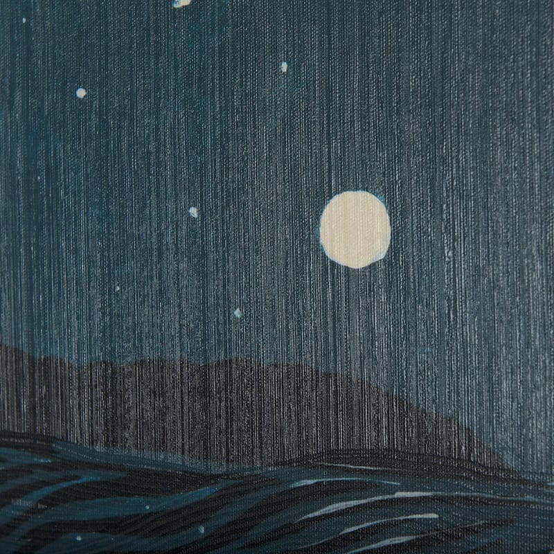 Sea Bay At Night II (30 x 45 ) Canvas Art Print