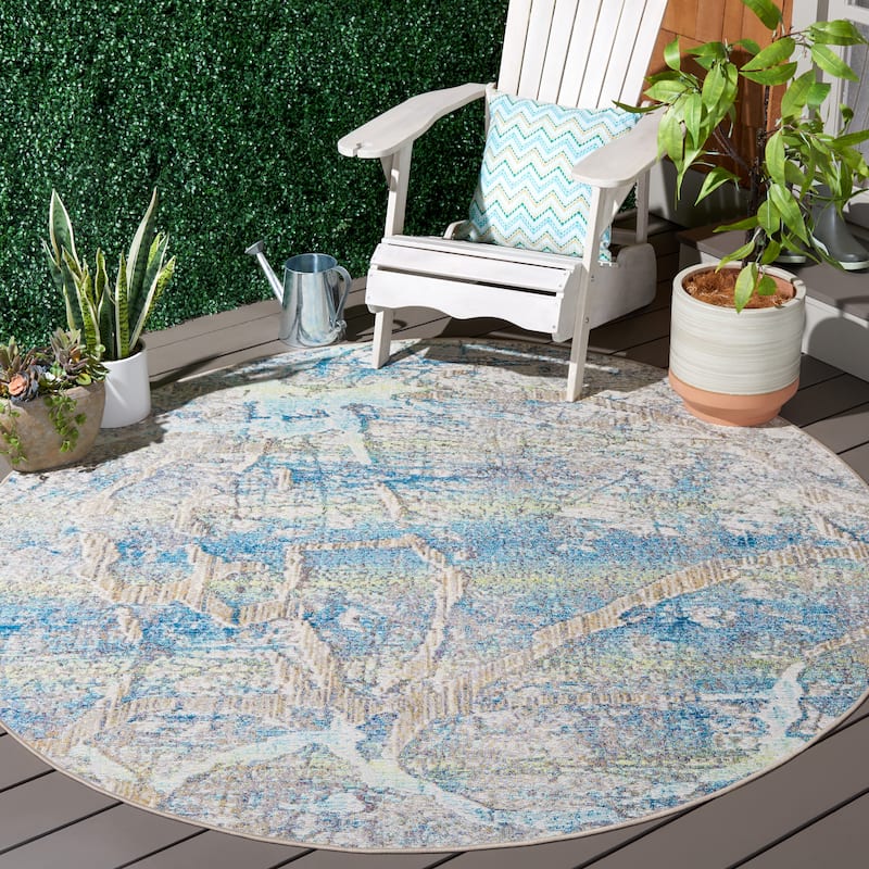 SAFAVIEH Barbados Nineke Modern Waterproof Patio Backyard Rug