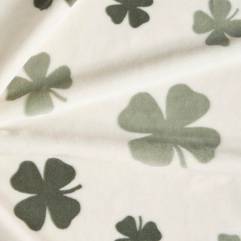 Lucky Brand Lucky Clovers Plush Throw Blankets