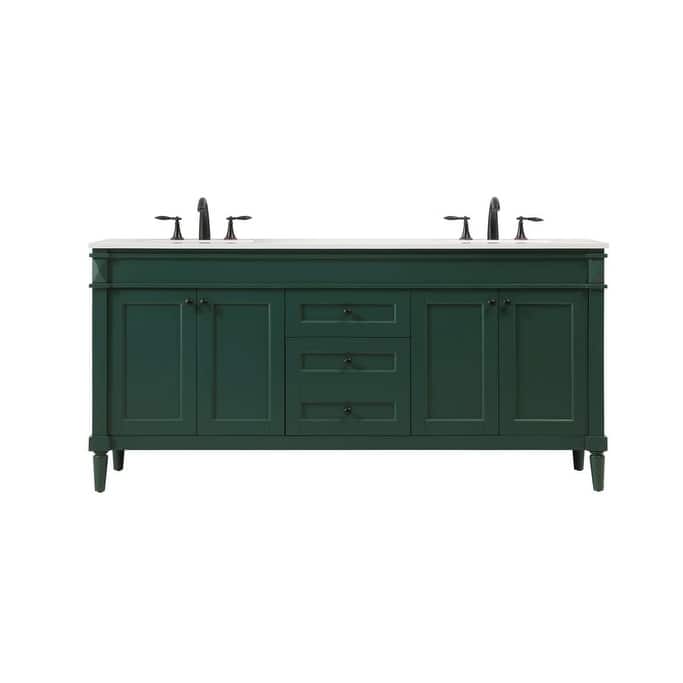 Elegant Lighting VF31872D Bennett 72" Free Standing Double Basin - Green