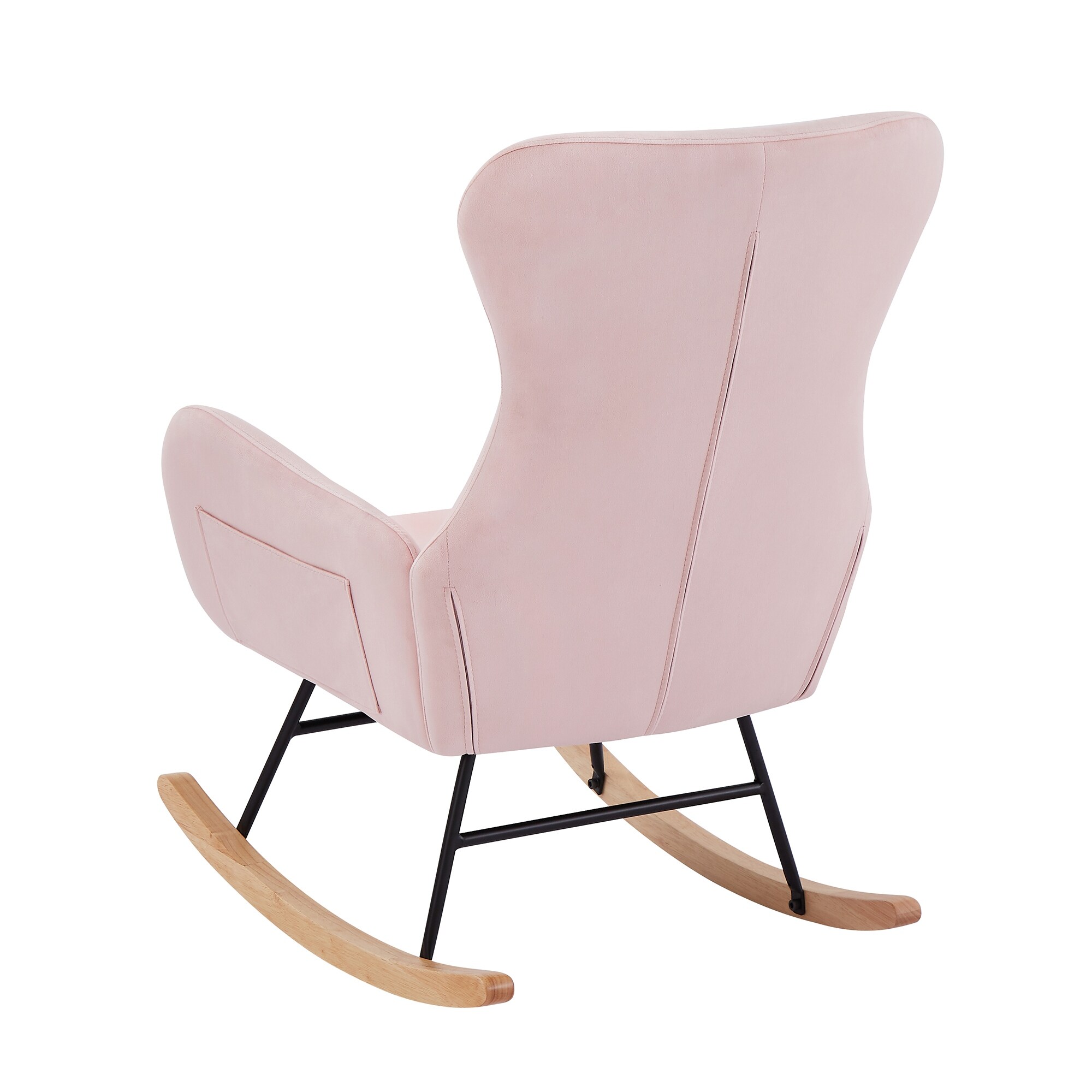 Living room Comfortable Velvet Rocking Chair Grey