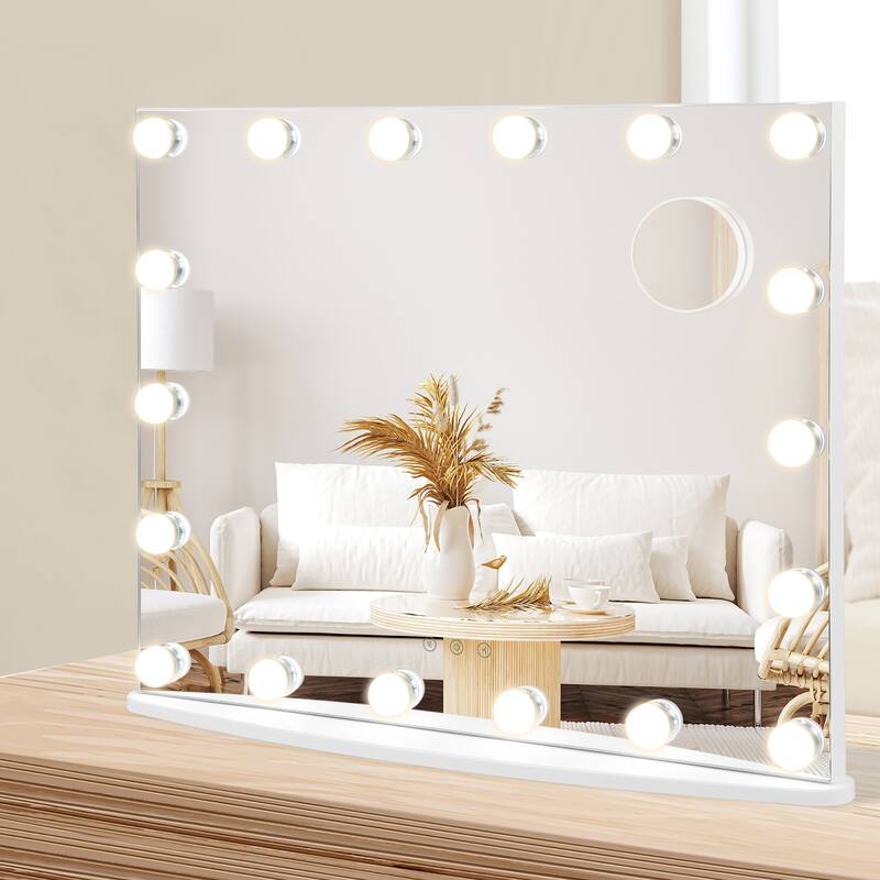 Costway Vanity Mirror w/ Lights 3 Color Lighting Modes Tabletop & - See Details