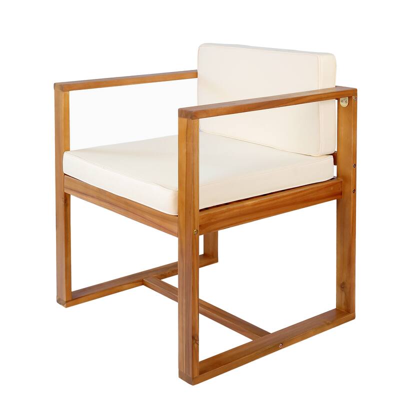 Wood Dining Set with Rectangular Dining Table and Padded Seat Chairs