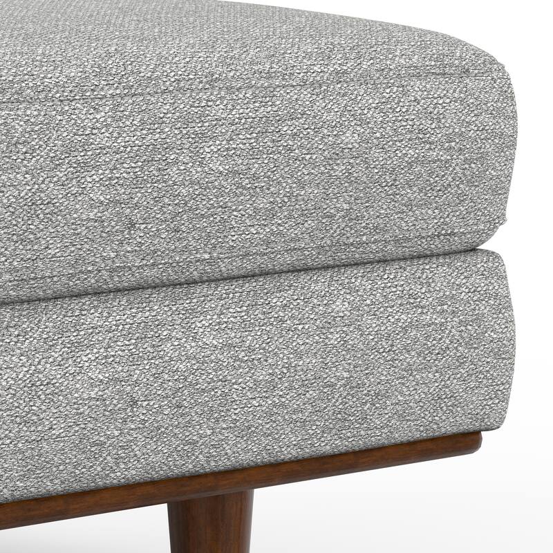 Morrison Large Rectangular Ottoman in Mist Grey Woven-Blend Fabric
