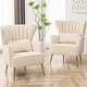 preview thumbnail 50 of 65, HOMYKA Modern Wingback Arm Chair Upholstered Accent Chair Set of 2 Beige