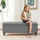 preview thumbnail 14 of 17, 50.3" x 17.50" x 18" Upholstered Rectangular Storage Ottoman-Faux Leather