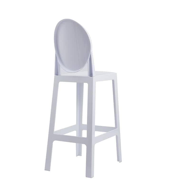 Modern Barstools With Oval Back Bar Stool Chairs For Standing Work Kitchen Island Dining Transparent Footrest Hotel (Set of 2)