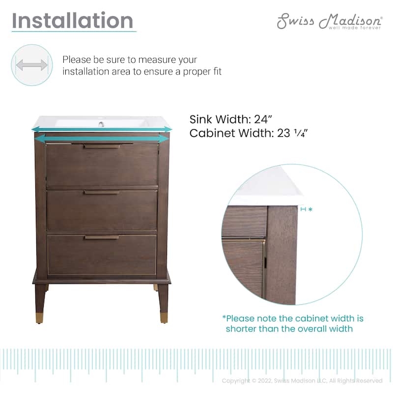 Hugo 24" Bathroom Vanity In Walnut