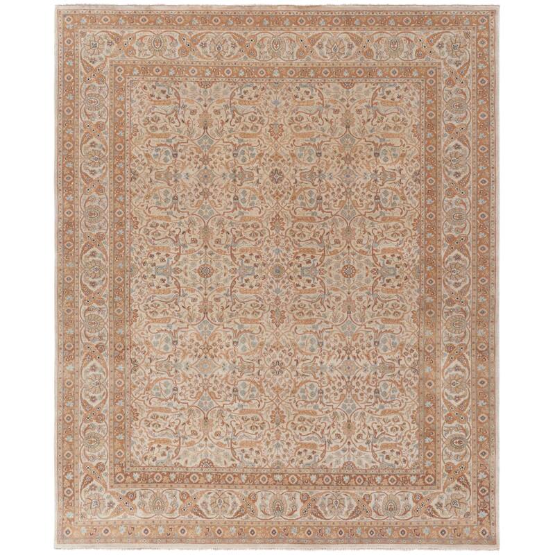 SAFAVIEH Couture Hand-knotted Haj Jalili Susette Traditional Oriental Wool - 9' x 12' - Ivory/Ivory