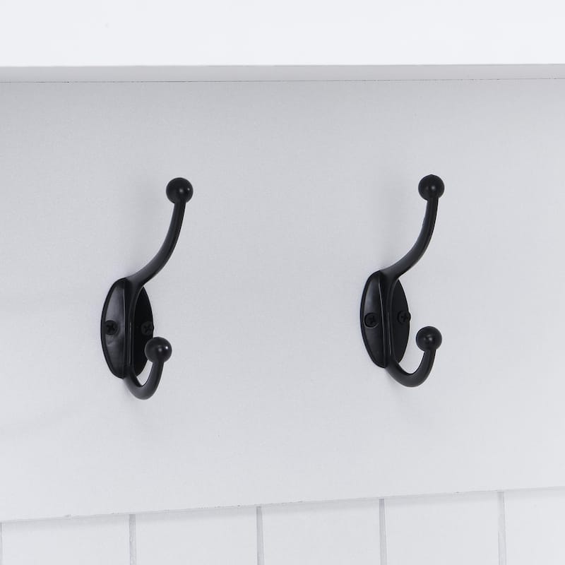 Farmhouse 59" Wide Hall Tree with 8 Hooks - Modern 3-in-1 Entryway Bench