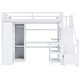 preview thumbnail 9 of 23, Metal Loft Bed with Desk, USB Ports, 5-Layer Shelf, Wardrobe & Stairs