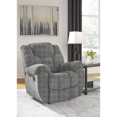 Signature Design by Ashley Foreside Gray Rocker Recliner