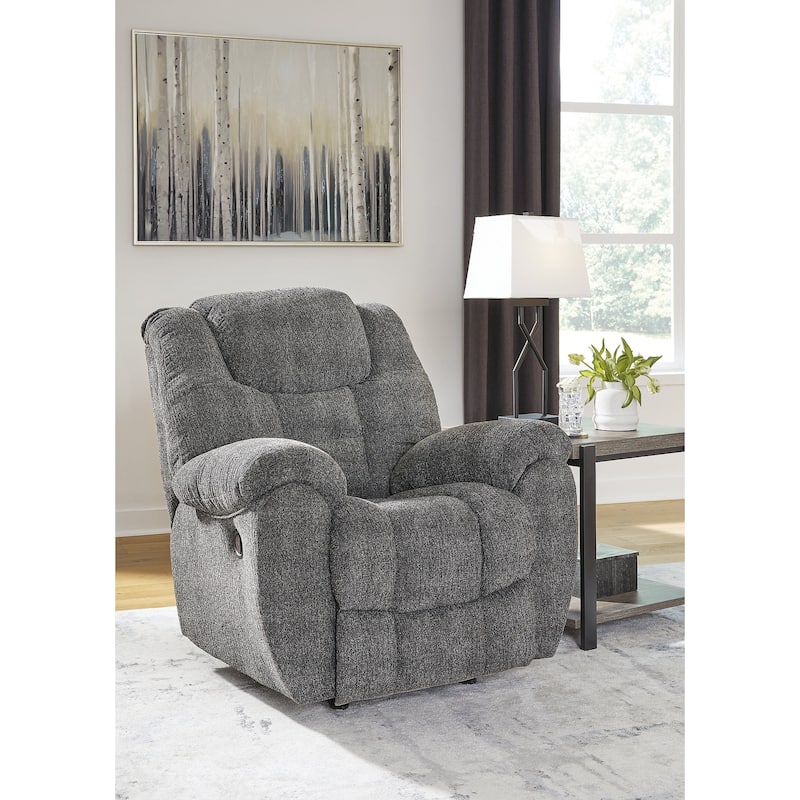 Signature Design by Ashley Foreside Gray Rocker Recliner - Gray