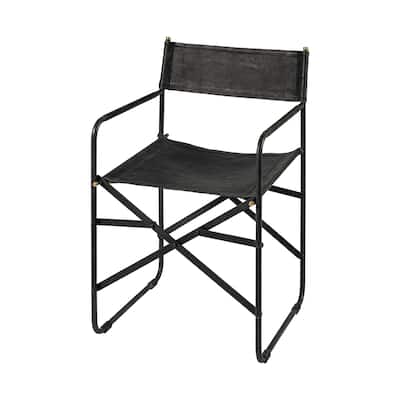 Leather Metal Open Back Dining Armchair with Legs for Living Room - 19.7” x 21.7” x 33”