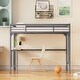 preview thumbnail 2 of 7, Twin Metal Loft Bed with Integrated Desk, Ladder, and Guardrails ,Sturdy Design with Ample Lower Storage Space