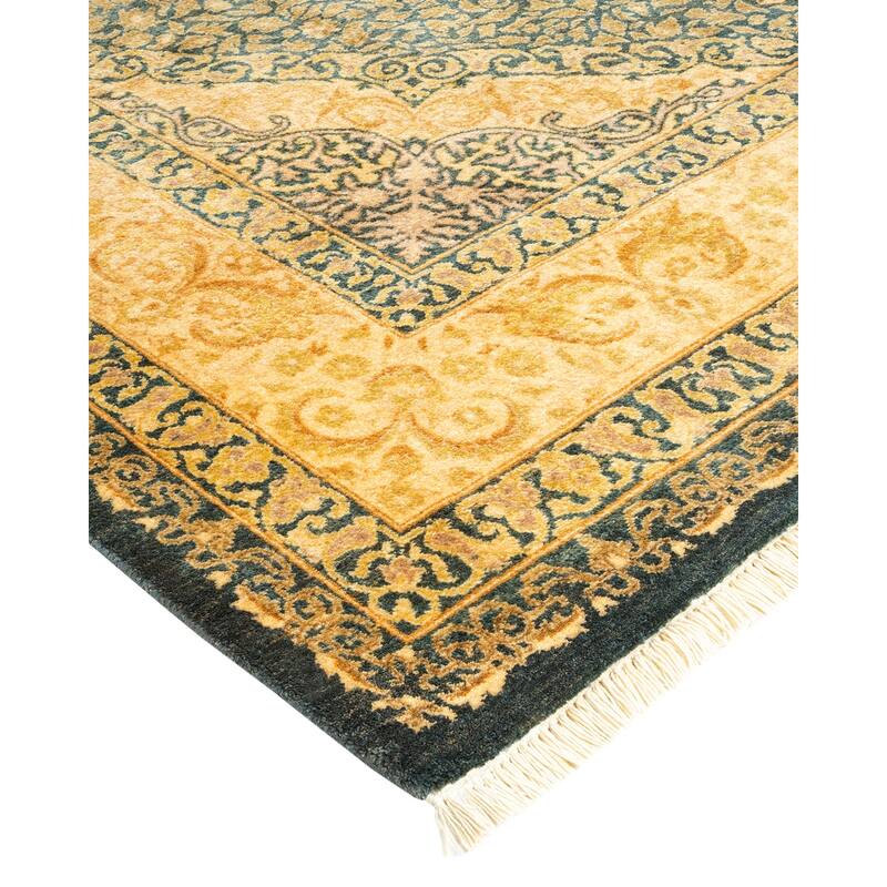 Overton Handknotted Wool Traditional Oriental Brown Area Rug - 6' x 9'