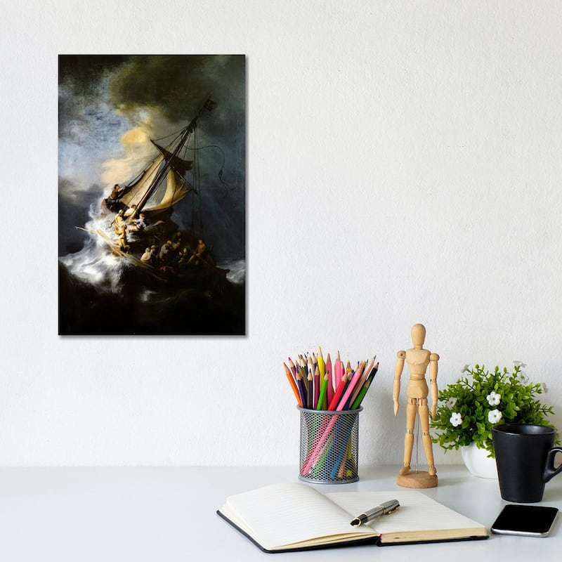 "The Storm on the Sea of Galilee" by Rembrandt van Rijn Canvas - 12x8x0.75