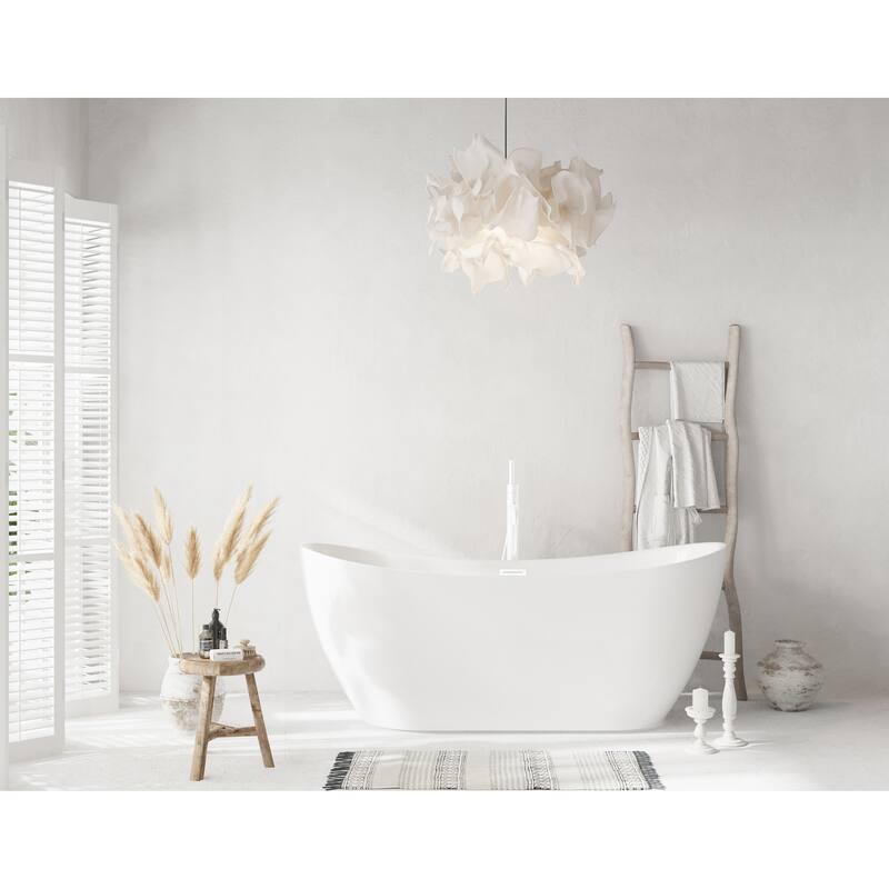 Morris Bathtub in Glossy White - Glossy White with Polished White Trim - 67"