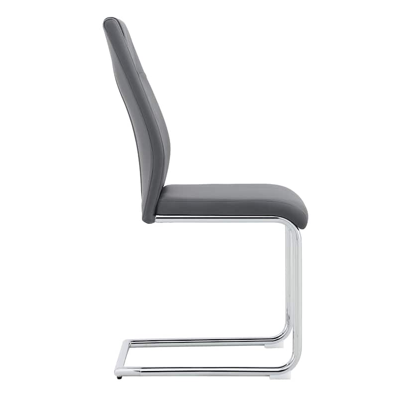 Modern Upholstered Dining Chairs Set of 4,with Faux Leather Padded Seat and Metal Legs