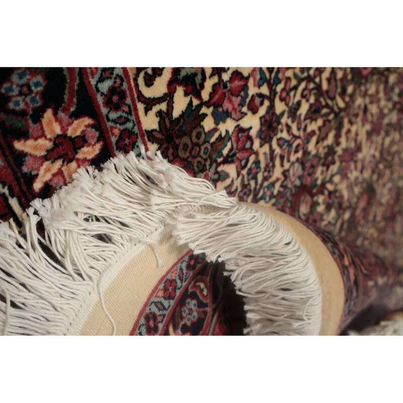 Hand Knotted Oriental 100% Wool Carpet Traditional All-Over Beige & Ivories Bidjar Area Rug - 13' 5'' X 9' 10''