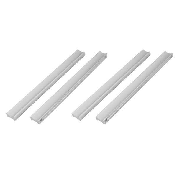 Household Metal Cabinet Drawer Pull Handle Silver Tone 15.6cm Hole Center Distance 4 Pcs