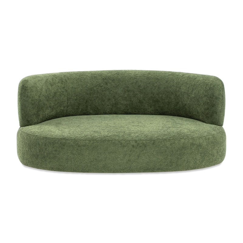 Shep 36" Curved Boucle Upholstered Dog Sofa Bed