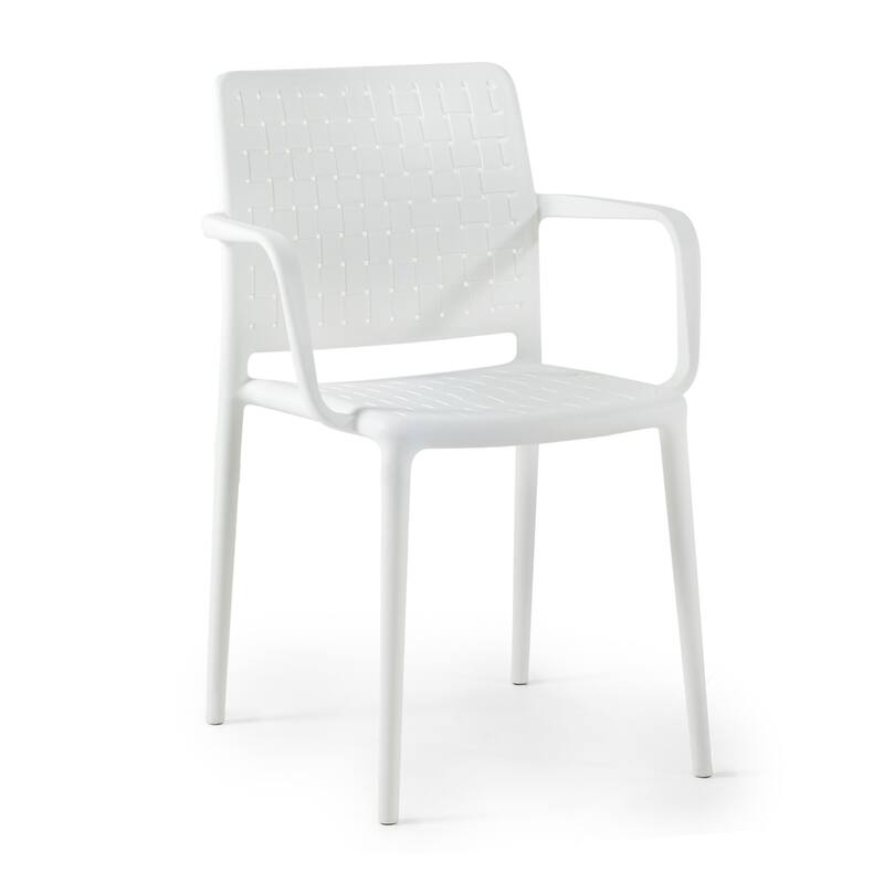 WRGHOME Modern Stacking Patio Dining Armchair Indoor/Outdoor (Set of 2) - 33.15'' H X 22.44'' W X 21.65'' D