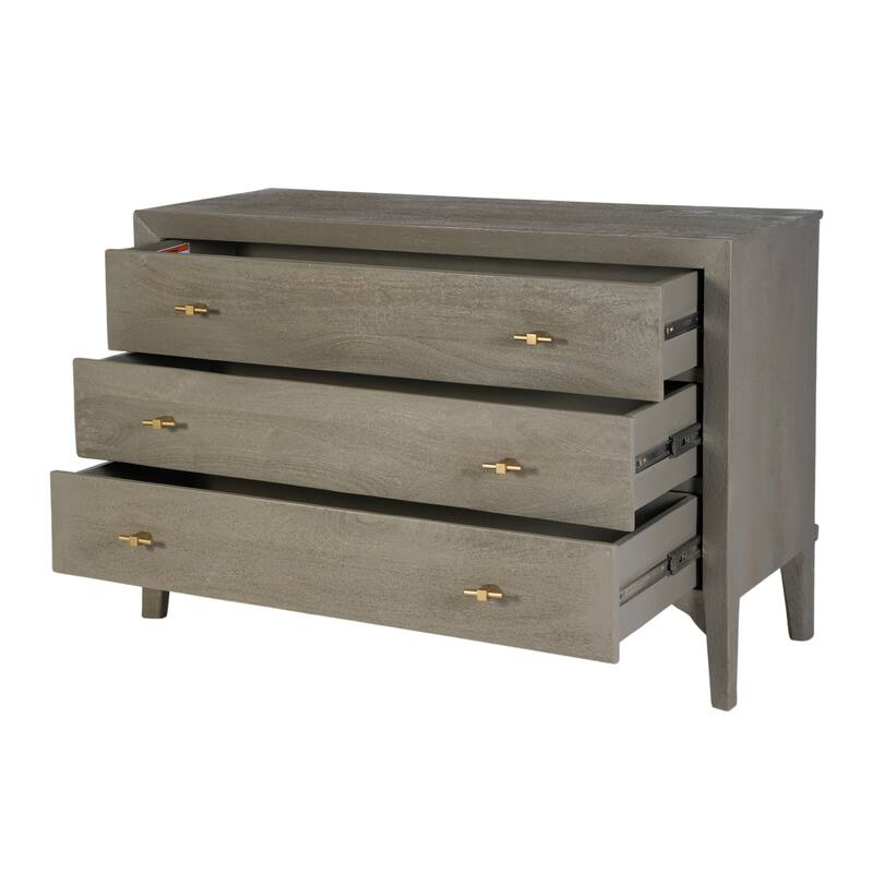 Rockport 46 in. W Rectangular Wood 3 Drawer Dresser