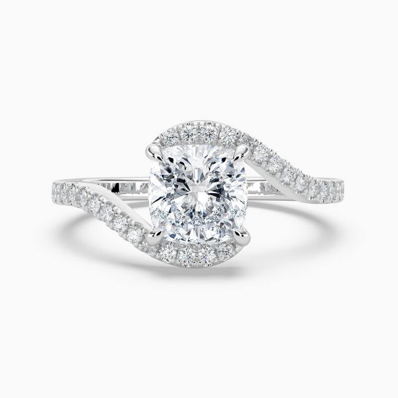 Auriya 14k Gold Cushion Lab Grown Diamond Bypass Engagement Ring 1.00 to 5.00 ct. tw. (F-G, VS) - 1.00 carats - White - 6