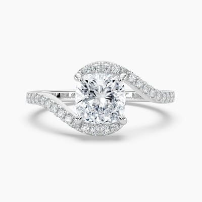 Auriya 14k Gold Cushion Lab Grown Diamond Bypass Engagement Ring 1.00 to 5.00 ct. tw. (F-G, VS)