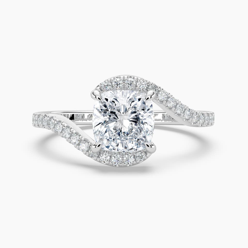 Auriya 14k Gold Cushion Lab Grown Diamond Bypass Engagement Ring 1.00 to 5.00 ct. tw. (F-G, VS)