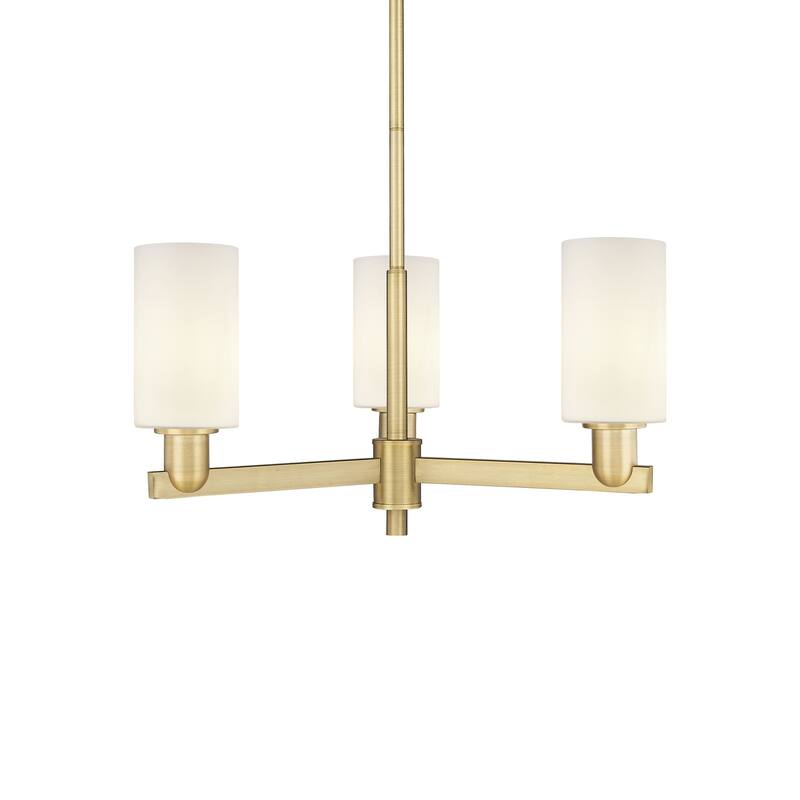 Innovations Lighting 716-3CR-11-26 Clymer Chandelier Clymer 3 Light - Brushed Brass / Matte White