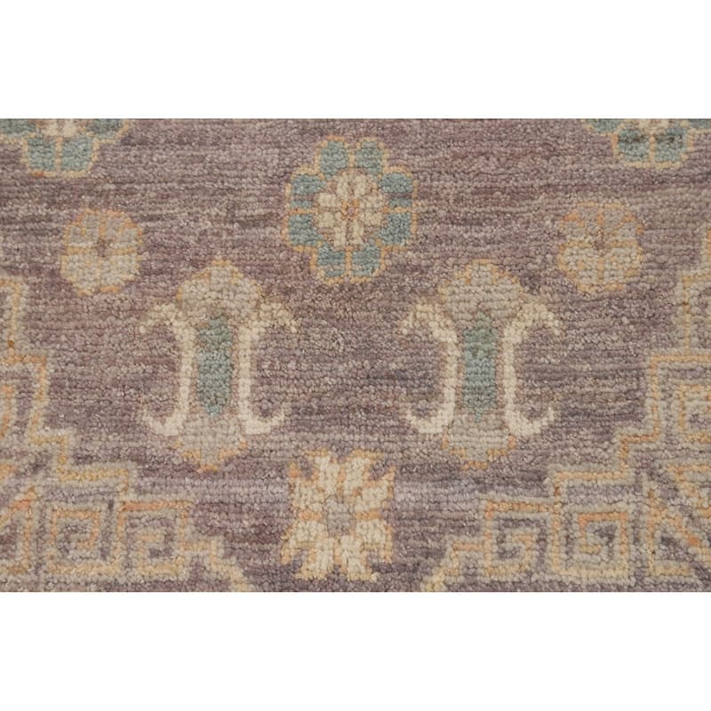 Hand Knotted Oriental 100% Wool Carpet Transitional All-Over Greys & Charcoal Oushak Runner Rug - 13' 1'' X 2' 10''