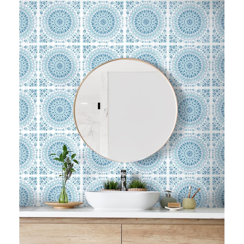 NextWall Mandala Bohemian Peel and Stick Removable Wallpaper - 20.5 in. W x 18 ft. L