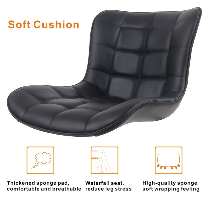 Modern Kitchen Dining Chairs, PU Leather Upholstered, Set of 2