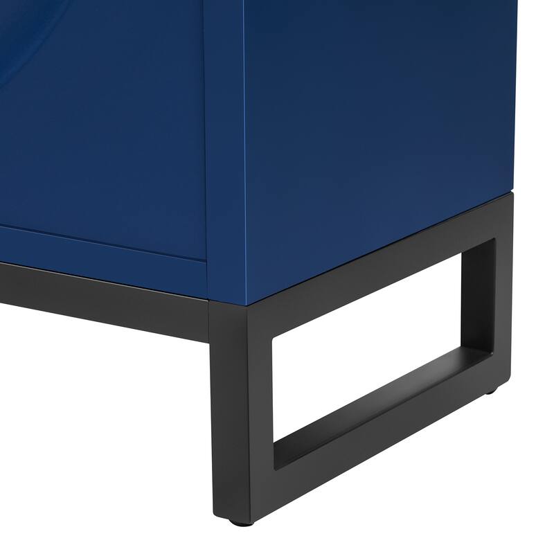 Accent Buffet Cabinet Rubber Wood Veneer Storage Cabinet
