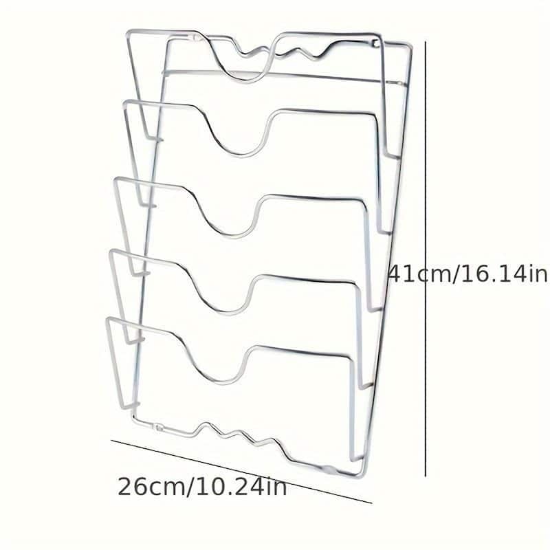 Wall-Mounted Storage Rack for Pots, Lids, and Cutting Boards