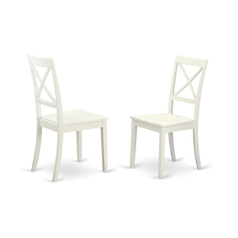 HomeStock 3-Pc Buttermilk and Cherry Solid Wood Top - Dining Room Set - Seats 4