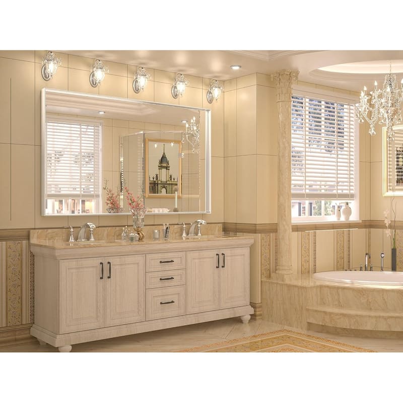 KEONJINN Modern Metal Framed Bathroom Vanity Wall Mounted Mirror
