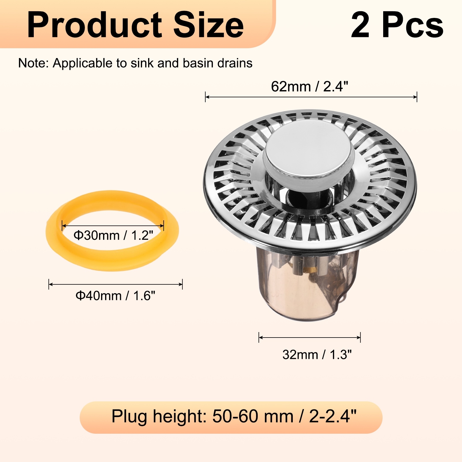 Bathroom Sink Drain Strainer with Removable Odor-Proof Cover