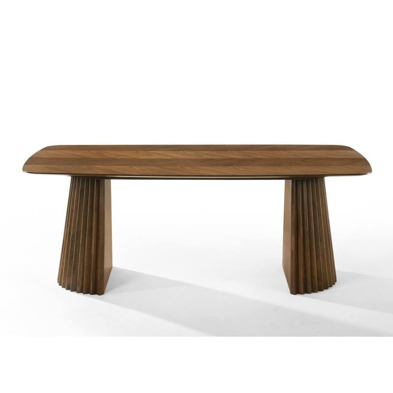 Modrest Sacks Mid-Century Modern Herringbone Walnut Dining Table
