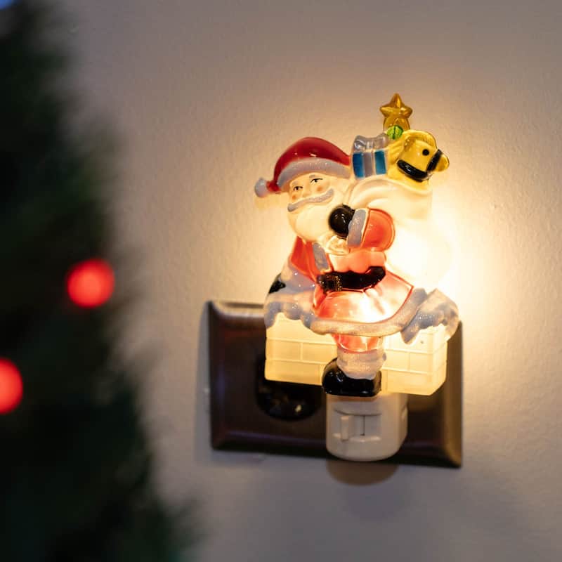 Novelty Lights LED Santa Claus Christmas Night Light with Swivel Plug - SANTA CLAUS - SANTA CLAUS