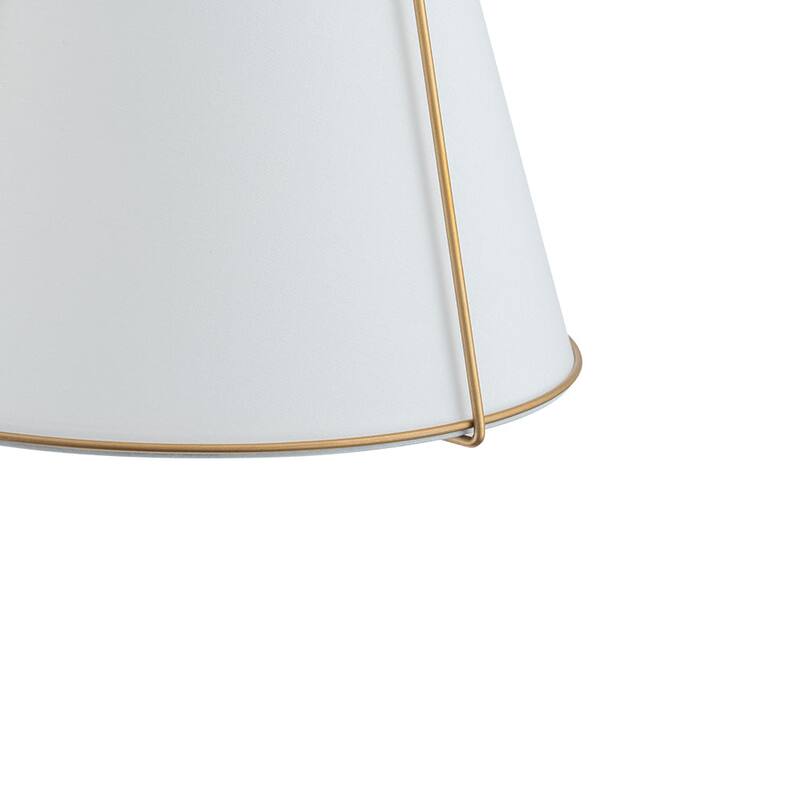 Mid Century 4-Light Conical Fabric Shade Lantern Pendant Ambient Light