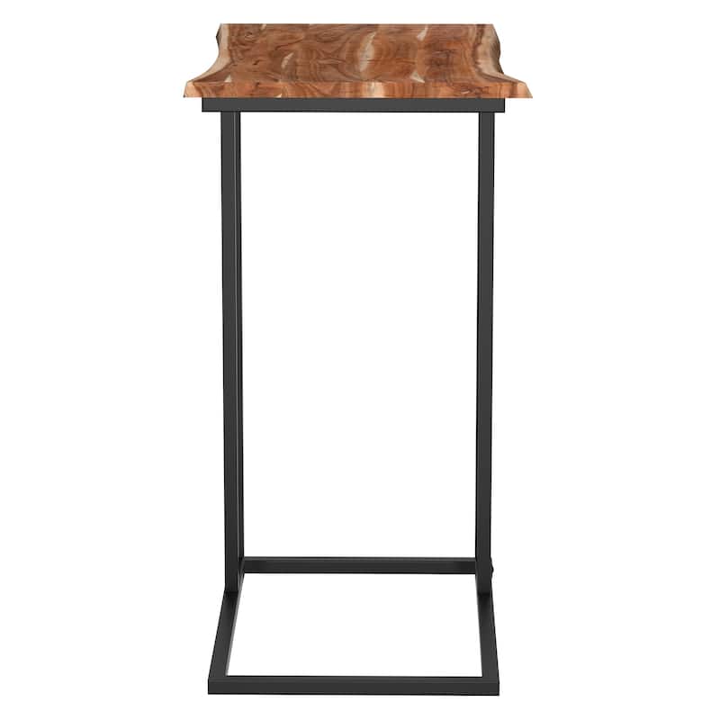Rustic Industrial Solid Wood Accent Table in Natural