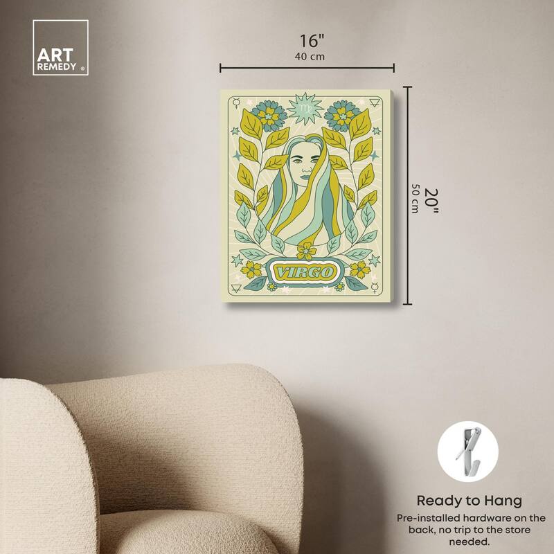 Virgo Stars Card Canvas by Art Remedy, Gallery Wrapped