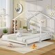 preview thumbnail 17 of 31, Extendable House Bed Twin to King Daybed with Roof and Fence Rails