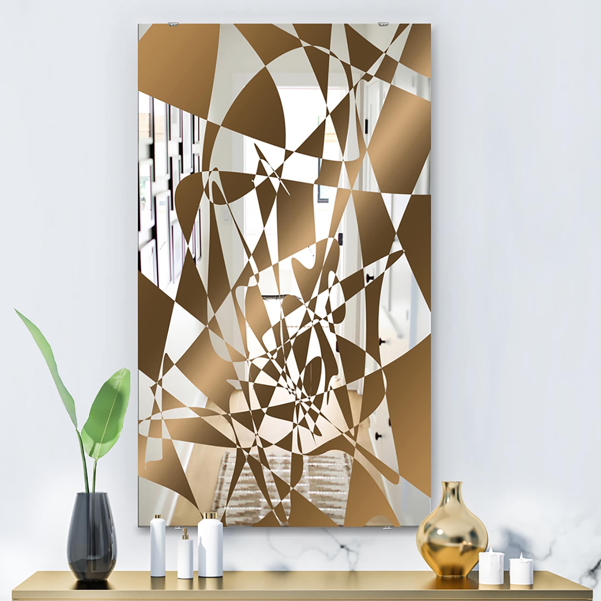 Designart Copper Spruce 1 Mid Century Mirror Wall Mirror Overstock 28022171
