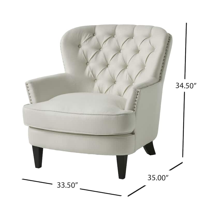 Tafton Tufted Oversized Fabric Club Chair by Christopher Knight Home - 33.50" L x 35.00" W x 34.50" H