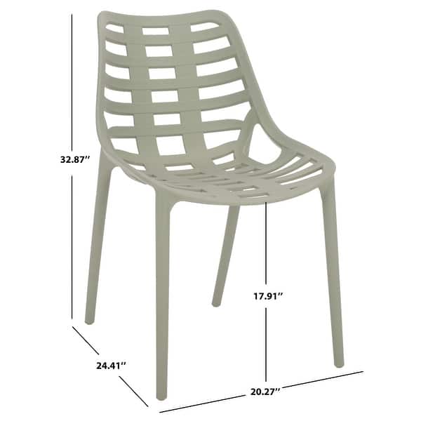 dimension image slide 1 of 5, SAFAVIEH Outdoor Living Fufa Dining Chair (Set of 2) - 20" W x 24" D x 33" H